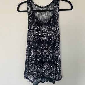 Mudd Pattern Black Racerback Tank Top/ Size Medium